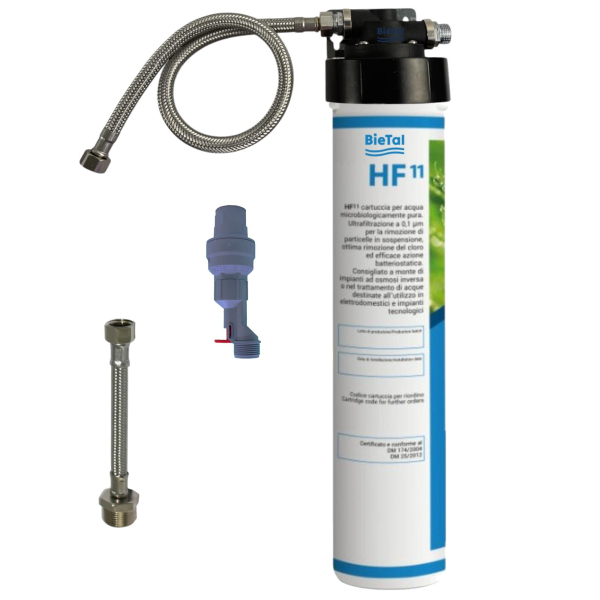 BieTal® Ultra Trinkwasserfilter System Carbon Block SET gegen Chlor mit Wasserstop