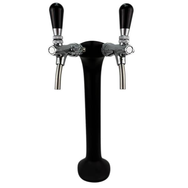 BieTal® Schanksäule Zapfsäule Classic Cobra 2-leitig 7mm schwarz & 2x Zapfhahn