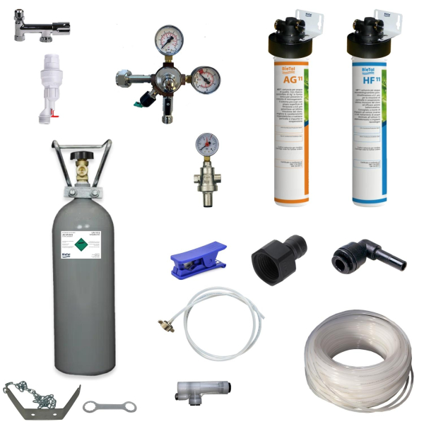 Anschlußpaket Sprudel Tafel Wasser Anlagen Geräte Untertisch Ultra Filter 2 Kg CO2