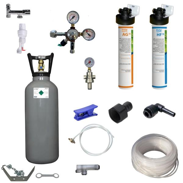 Anschlußpaket Sprudel Tafel Wasser Anlagen Geräte Untertisch Ultra Filter 6 Kg CO2