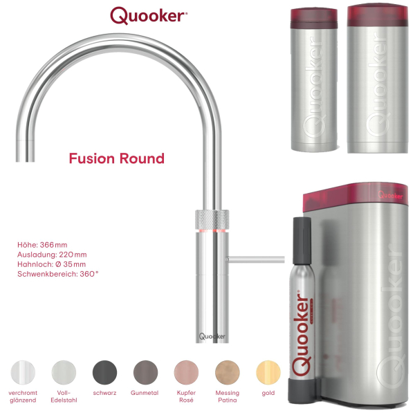 KONFIGURATOR - Quooker Fusion Round Wasserhahn zum konfigurieren als Komplettset