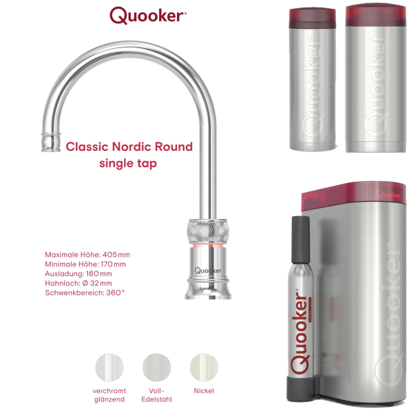KONFIGURATOR - Quooker Classic Nordic Round single tap Wasserhahn konfigurieren