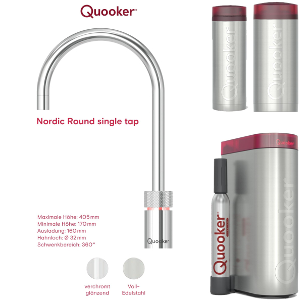 KONFIGURATOR - Quooker Nordic Round single tap Wasserhahn SET zum konfigurieren