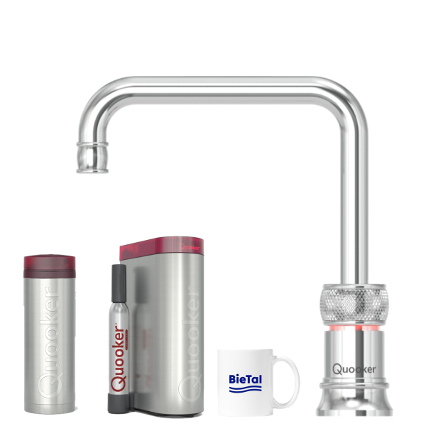 Quooker Classic Wasserhahn Nordic Square single tap verchromt glänzend PRO3 CUBE