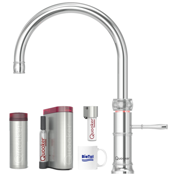 Quooker Wasserhahn Classic Fusion Round verchromt glänzend PRO3 CUBE CUBE Filter