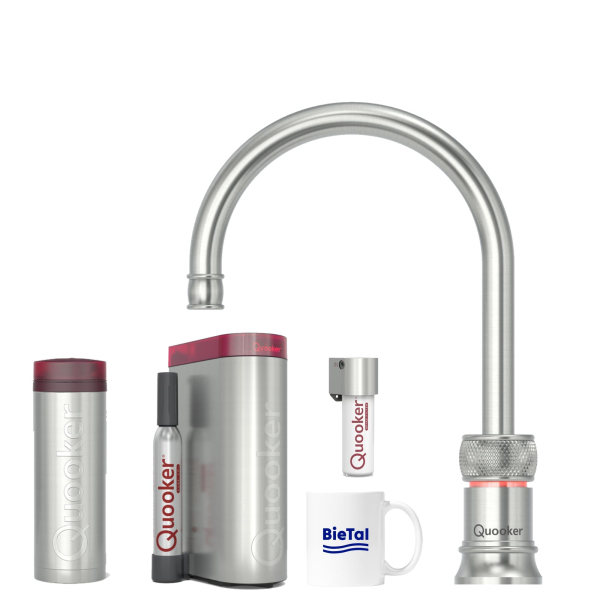 Quooker Wasserhahn Classic Nordic Round single tap Edelstahl PRO3 CUBE CUBE Filter