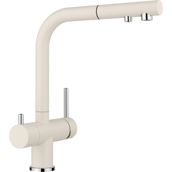 Wasserhahn Küchenarmatur Blanco FONTAS-S II Soft Weiß 3-Wege ausziehbarer Auslauf