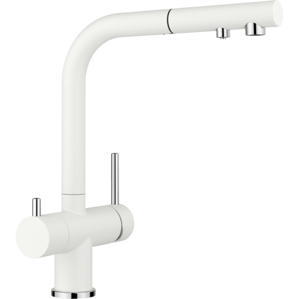 Wasserhahn Küchenarmatur Blanco FONTAS-S II Silgranit Weiß ausziehbarer Auslauf