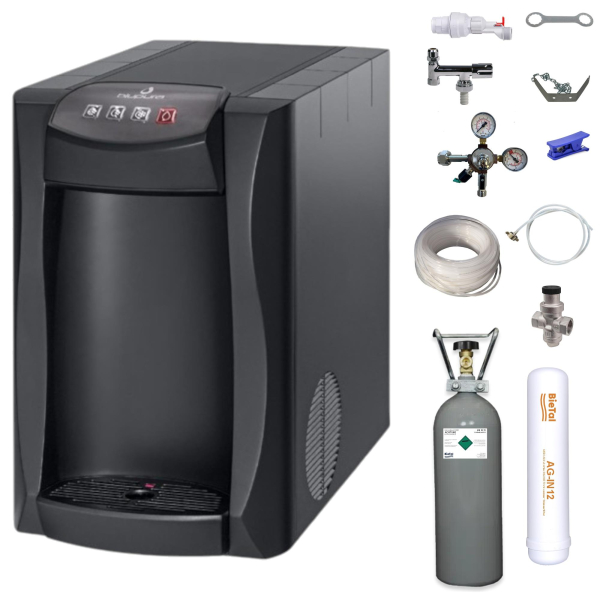 blupura Piccola HOT 15 Fizz schwarz Heißwasser & Sprudel Tafel Wasser Zapfanlage