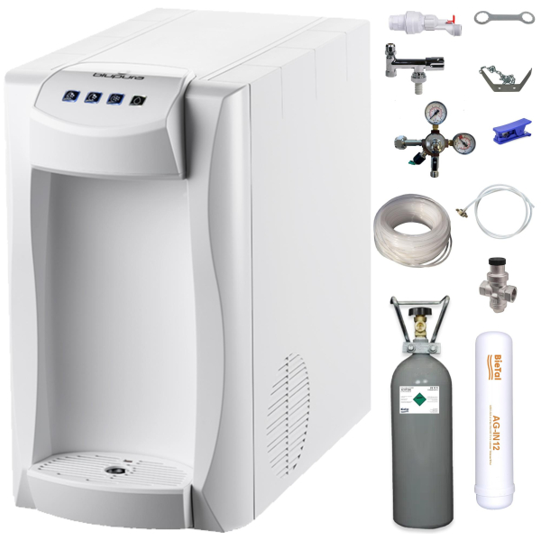 blupura Piccola 15 Fizz weiß Sprudelwasser Tafelwasser Zapfanlage KOMPLETTSET