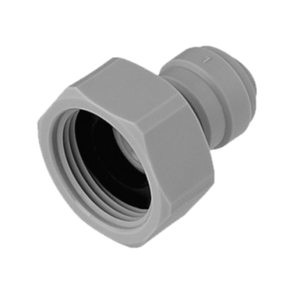 DMfit Aufschraub Steck Verbinder 3/4 Zoll BSP-P IG Flach auf Schlauch Rohr 5/16 Zoll AD