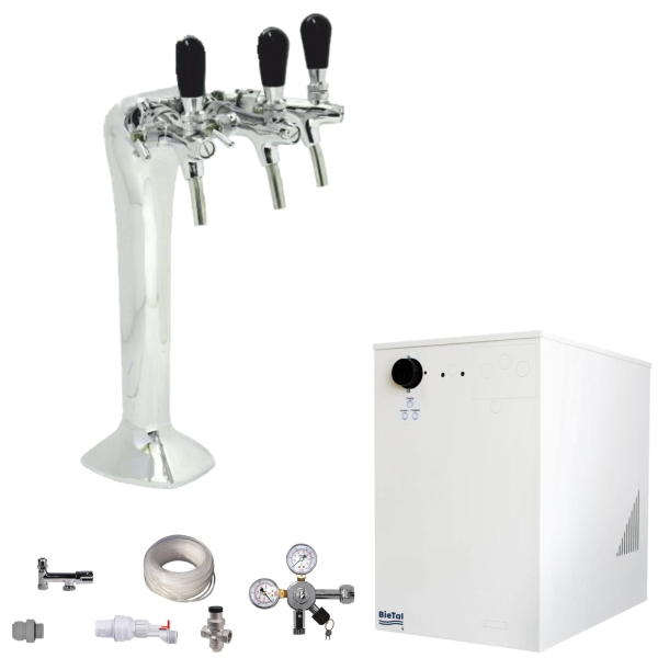 Wassersprudler BieTal® BT-30U Tafelwassergerät Zapfsäule Cobra Chrom & Zapfhähne