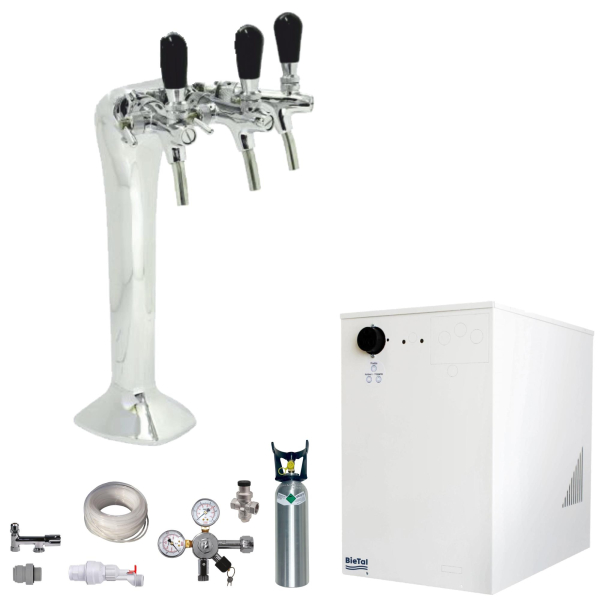 Wassersprudler BieTal® BT-30U Tafelwassergerät Zapfsäule Cobra Chrom 2kg CO2