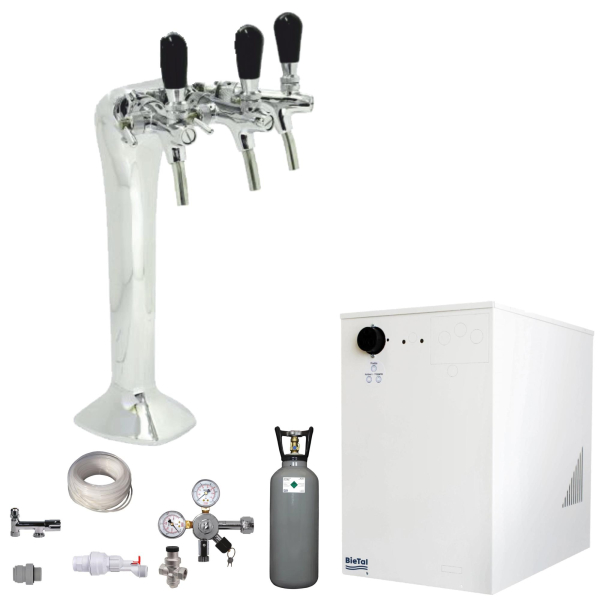 Wassersprudler BieTal® BT-30U Tafelwassergerät Zapfsäule Cobra Chrom 6kg CO2
