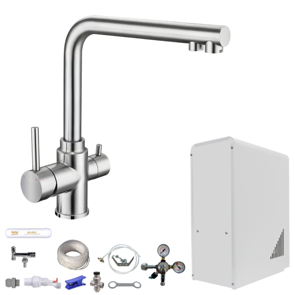 Tafelwasseranlage BieTal® BT-10U Tafelwassergerät & 3-Wege L-Auslauf Wasserhahn