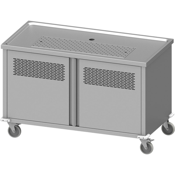 BieTal® Mobile Ausschanktheke Edelstahl Biertheke 1400x700x900mm auf 4 Rollen
