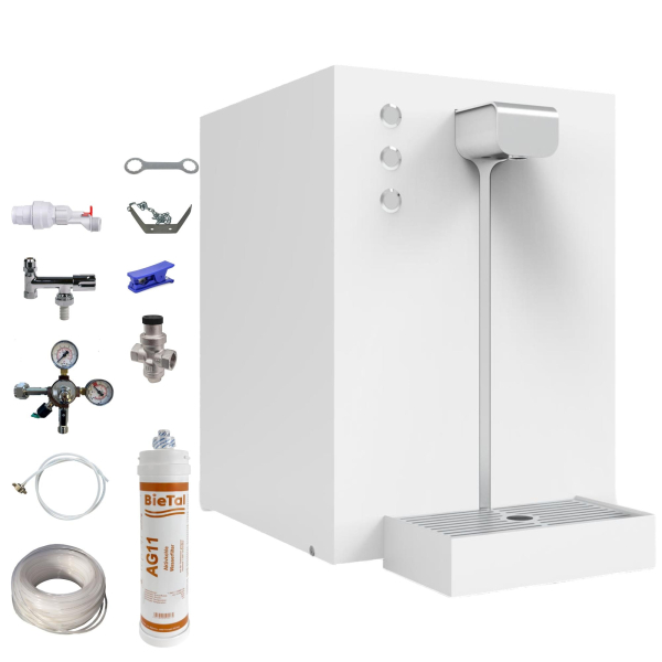 Italbedis Flux 30 Plus weiß Premium Sprudel Wasser Spender Zapfanlage Komplettset