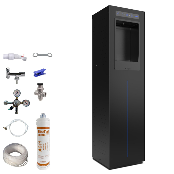 Italbedis H2Office PRO Plus schwarz Sprudel Wasser Spender Anlage Gerät Komplettset