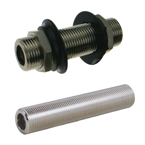 Durchgangsstutzen Doppelverschraubung Durchgangsverschraubung - 5/8 Zoll - 150mm