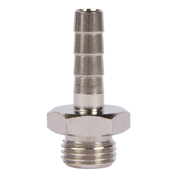 Einschraubtülle Messing vernickelt 1/4 Zoll mit Schlauchtülle 7mm