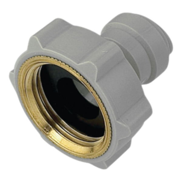 Aufschraubverbinder - grau - Gewinde BSP-P 3/4 Zoll IG Messing - Rohr 5/16 Zoll AD