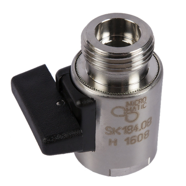 Bier Abstellhahn Edelstahl MICRO MATIC Bierabsperrhahn 7mm